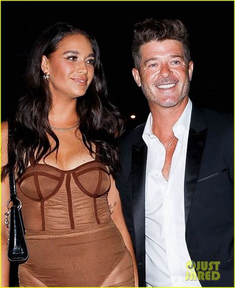 Photo Robin Thicke April Love Geary Sheer Outfit Dinner Date