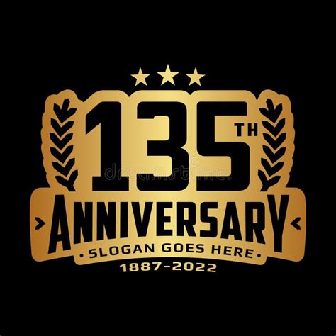 135 Years Anniversary Logo Design Template 135th Anniversary