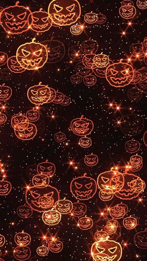 Download Fall Halloween Iphone Orange Lights Wallpaper