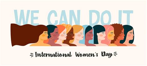 International Womens Day Vector Illustration With Women Different Nationalities And Cultures