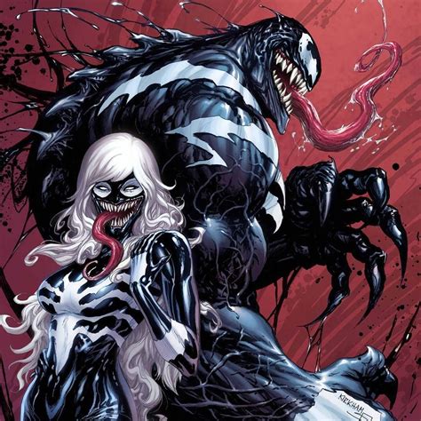 Venom And Venomised Black Cat By Tyler Kirkham Venom Comics