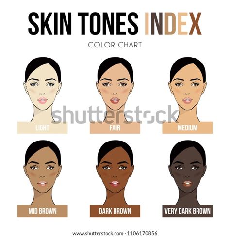 Skin Color Index Infographic Vector Beautiful Stockvector Rechtenvrij
