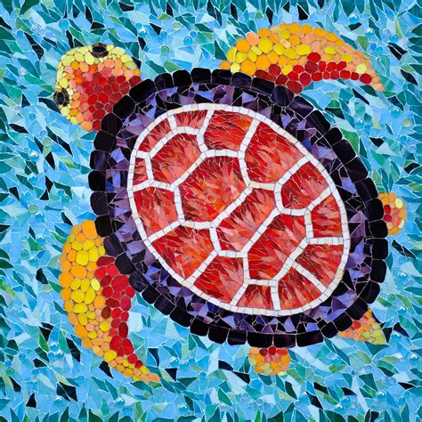 Sea Turtle Mosaic Art Ocean Marine Wall Art Stained Glass Etsy Sweden