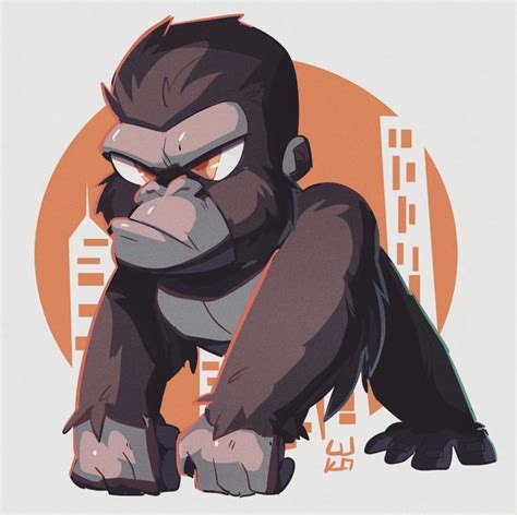 King Kong 12 Arte De Osos Dibujos De Godzilla Dibujos Chibi