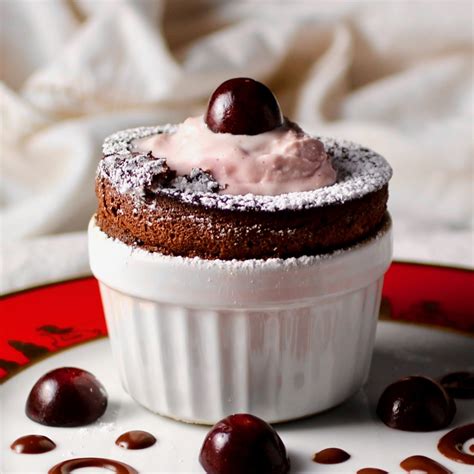 Chocolate Soufflé Cherry Vanilla Ice Cream Taste With The Eyes