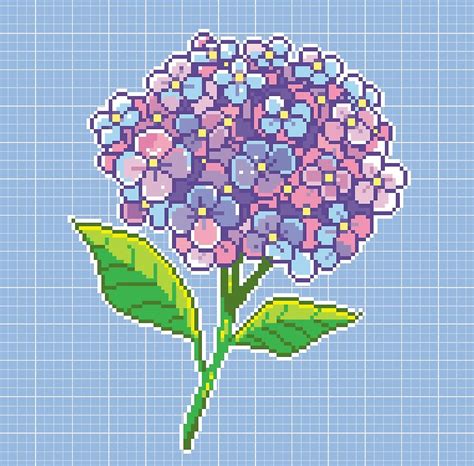 Flower Pixel Art Grid
