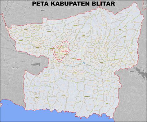 Peta Kabupaten Blitar Kecamatan Dan Kelurahan