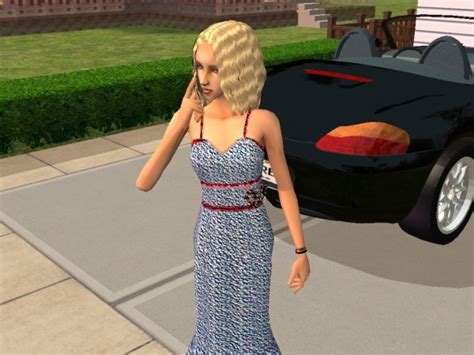 Mod The Sims Coral Sparkling Womans Dress
