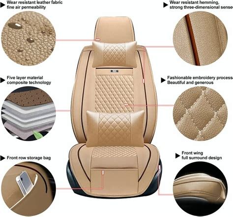 car seat covers for lexus gx 460 gx460 2010 2023 pu leather black red 2 pcs ebay