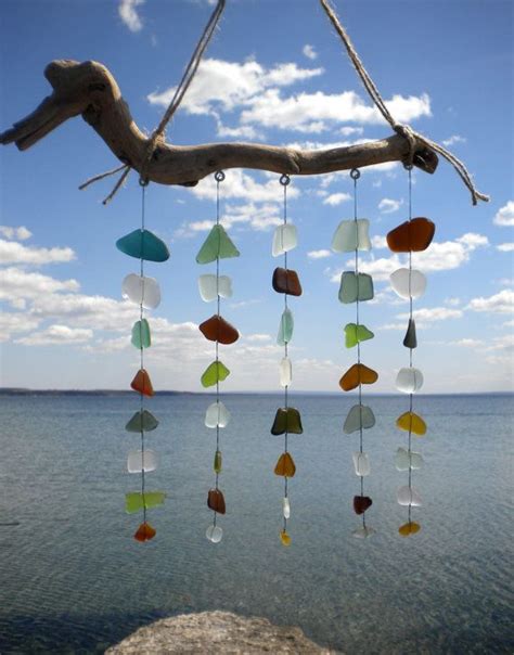 Sea Glass Mobile Beach Glass Mobile Suncatcher Seneca Etsy Sea Glass Art Beach Glass