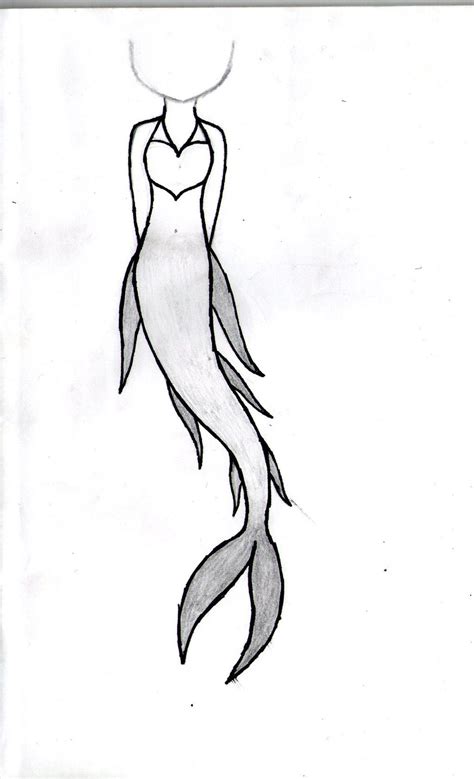 A Drawing Of A Woman In A Bathing Suit With A Fish Tail On Her Head
