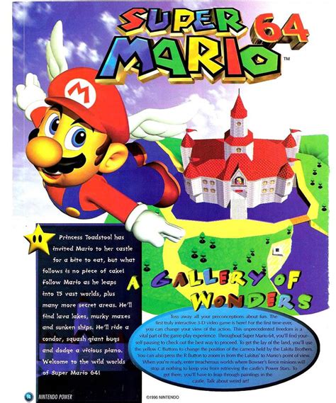 Super Mario 64 Exclusive In Nintendo Power Vol 88