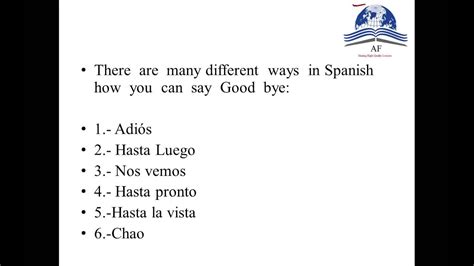 what is hello and goodbye in spanish nda or ug