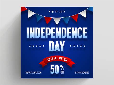 US Independence Day Sale Social Media Graphic By Bourjart Creative Fabrica