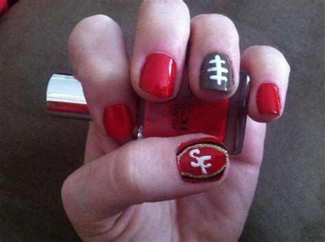 San Francisco 49ers Nails Niner Nation By Drg 49ers Nails Diy Nails
