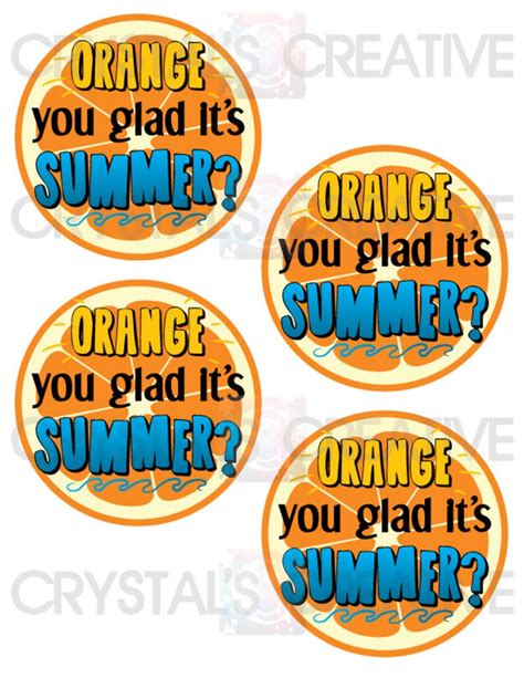 Orange You Glad Its Summer Goodie Bag Tag Etsy