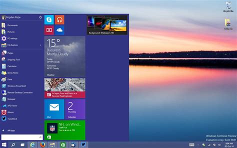 Windows 10 Preview Start Menu Look And Features