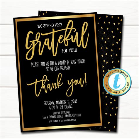 Grateful For You Appreciation Invitation A Great Way To Show