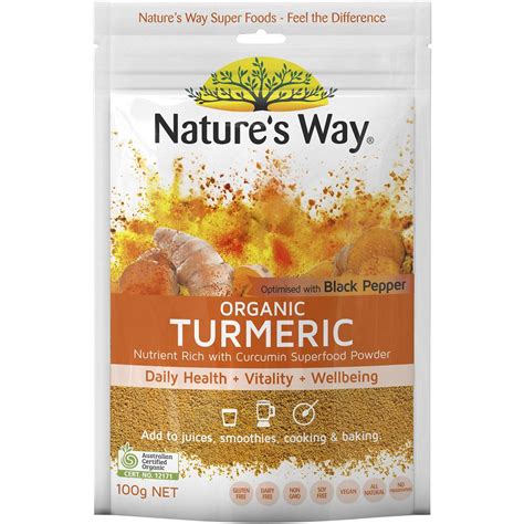 Nature S Way Superfoods Organic Tumeric Powder G Woolworths