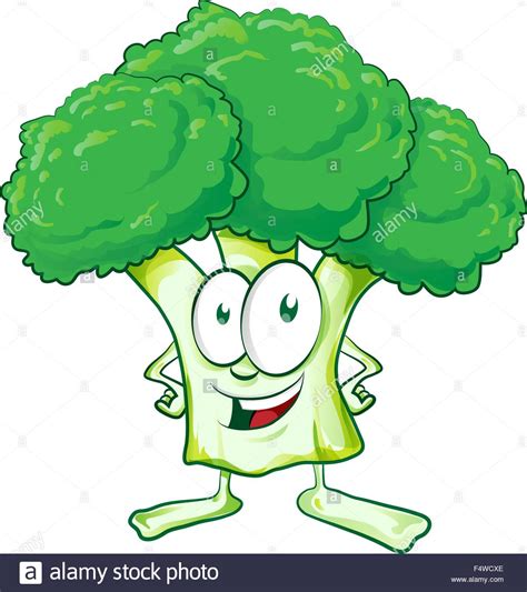 Funny Broccoli Vegetable Cartoon Illustration Stock Photos & Funny ...