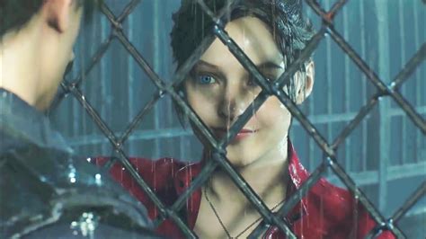 Claire And Leon Flirting Cutscene Resident Evil 2 Remake Youtube