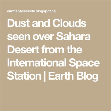 Dust And Clouds Seen Over Sahara Desert From The