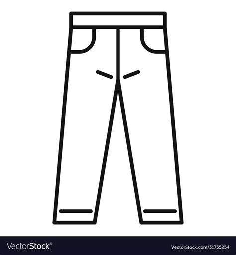 Jeans Trousers Icon Outline Style Royalty Free Vector Image