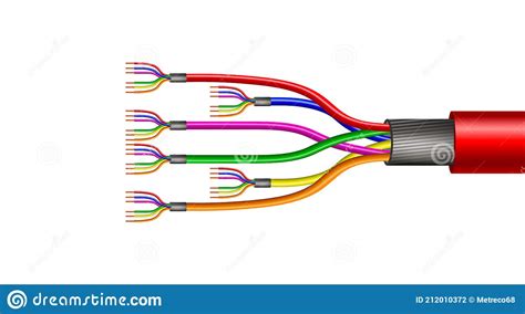 Twisted Pair Cable With Symbols Foil Shielded Cable Cartoon Vector CartoonDealer Com