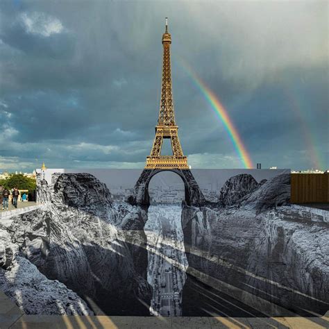 Canyon Illusion Installed Under The Eiffel Tower By Jr Design Swan