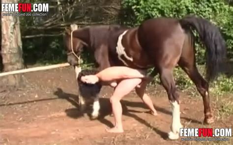 Animal Cum Lover Enjoys Horse Sex Giving Her Mouth And