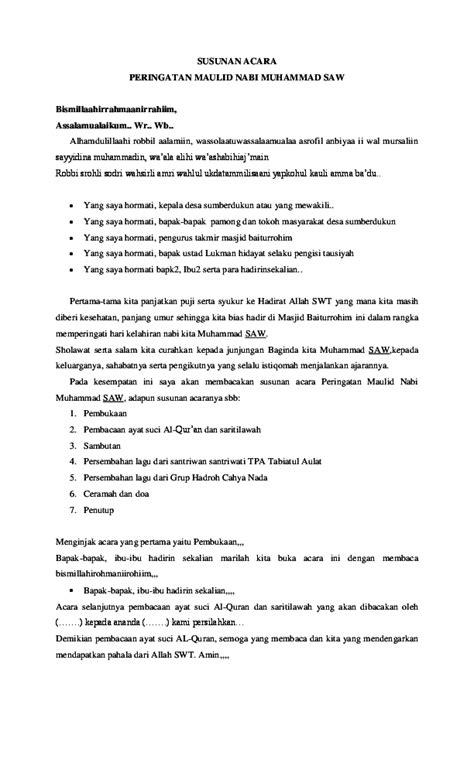 Teks Pembawa Acara Maulid Nabi - filtrujillo.com