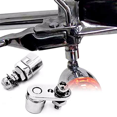 Chrome Turn Signal Relocation Brackets For Harley Dyna Fatboy Beakout