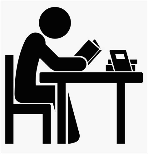 A Person Studying With A Pile Of Books Studying Clipart Transparent Hd Png Download