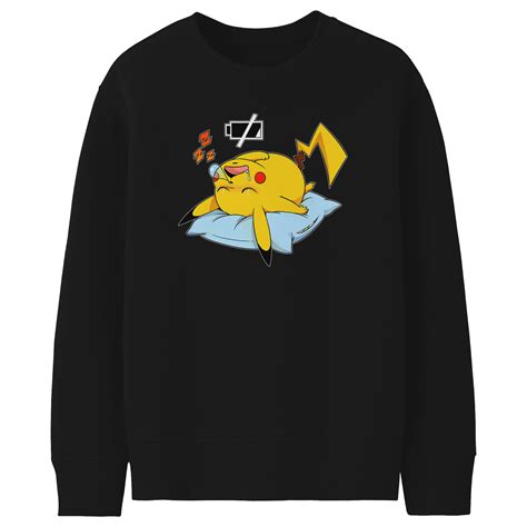 Pull Enfant Parodie Pokémon Pikachu Batterie Off Zzzz Sweatshirt