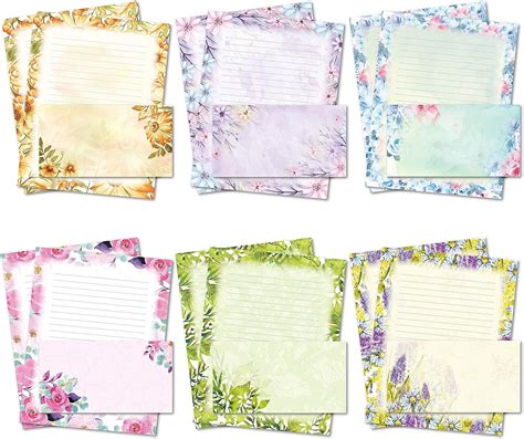 Stationary Writing Paper With Envelopes Flora Stationery Set With
