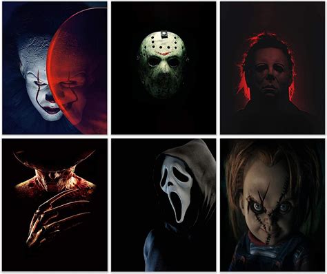 Pictures Set Of 6 11 Inches X 14 Inches Horror Movie Villain Prints