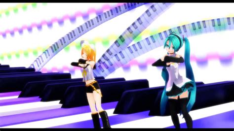 Mmd Miku And Rin Happy Synthesizer Youtube