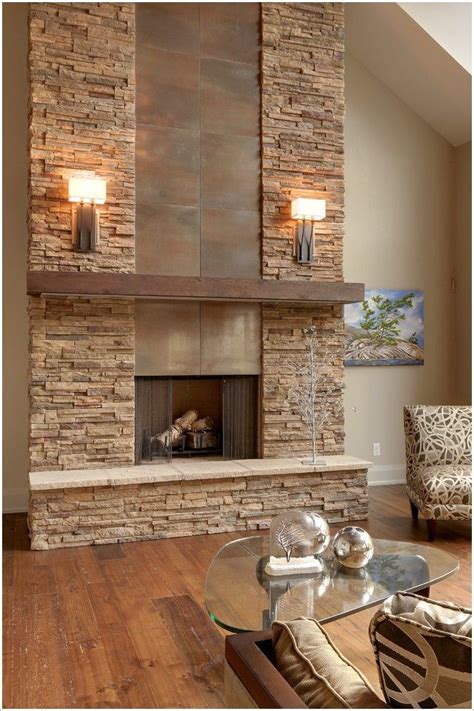 We don't have a before photo of this. interesting stone floor to ceiling fireplace - Google ...