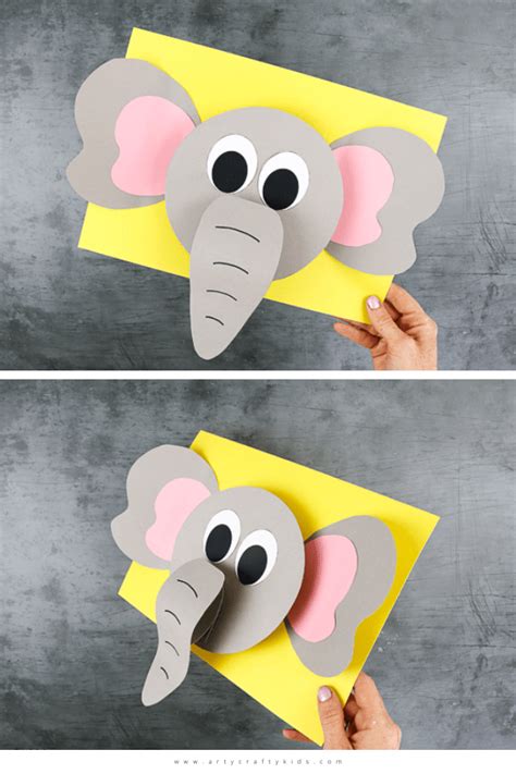 3d Paper Elephant Craft Elephant Crafts Preschool Elephant Crafts