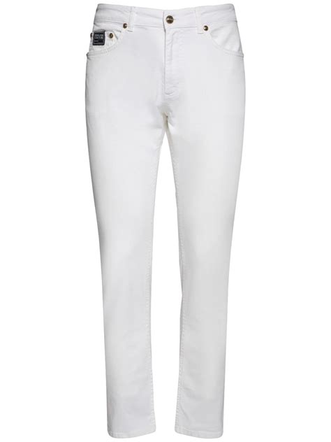 Versace Jeans Couture Five Pockets Stretch Cotton Slim Jeans White