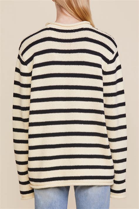 Oversized Striped Sweater Ecru Denimist