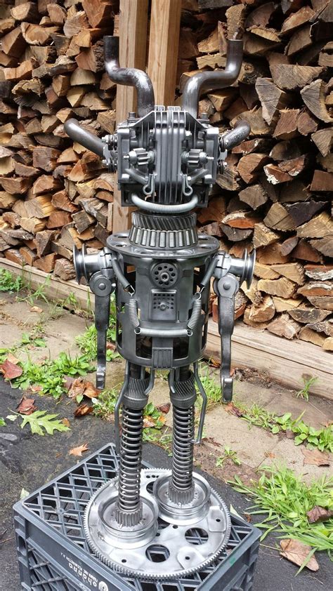 Metal Robot Sculpture Upcycled Outrageous Robot Sculpture Metal