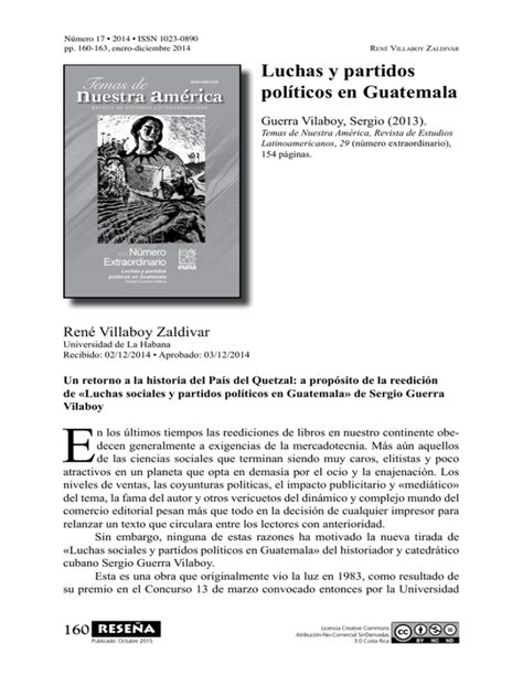 Luchas Y Partidos Pol Ticos En Guatemala