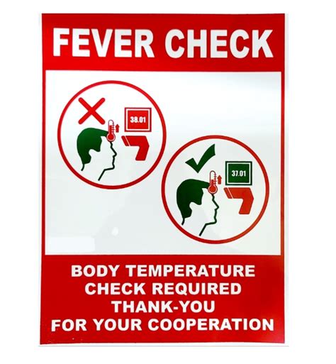 Buy Fever Check Body Temperature Check Required Sign Online In