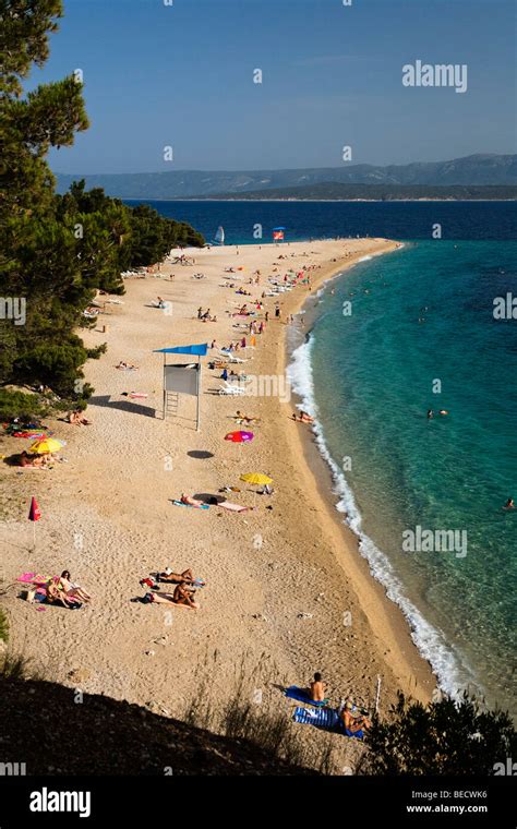 Strand Zlatni Rat Fkk Strand Bol Insel Brac Dalmatien Kroatien