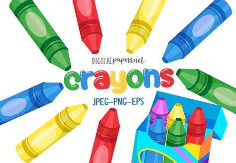 Colorful Crayons Clipart Graphic By Dipa Graphics · Creative Fabrica