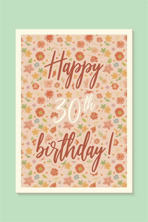 Search results 30th birthday gifts for her | find me a gift. 30th birthday card for her. Printable card, floral ...