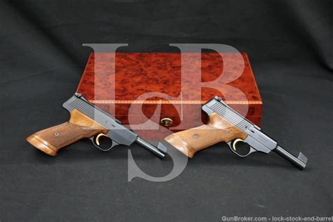 Pair Fn Browning Model Challenger 22 Lr 45″ Semi Auto Pistol 1965 Candr