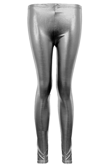 Ladies Metallic Shiny Wet Look Pvc Women S Disco Pants Sexy Dance Leggings Ebay