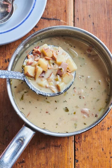 There is manhattan clam chowder made with tomatoes and usually carrots and a clear clam broth. How to Make Easy New England Clam Chowder | Kitchn